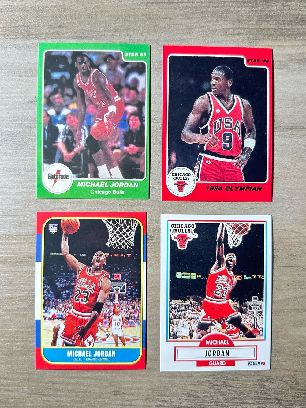 Michael Jordan Lot of (4) Star Fleer Novelty Cards. Chicago Bulls.
